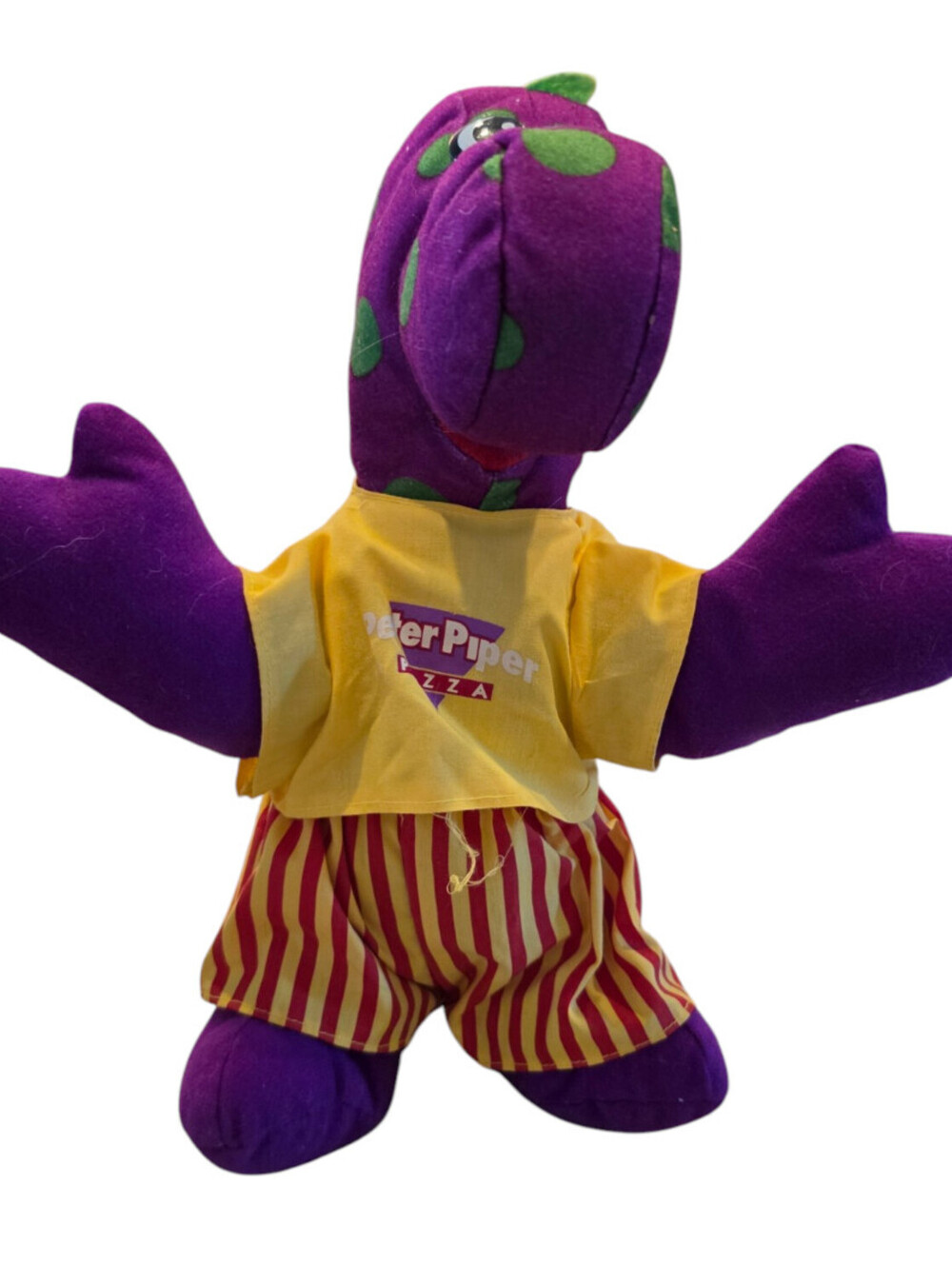 Vintage Peter Piper Pizza Rocky The Dinosaur 7” Plush Stuffed Animal